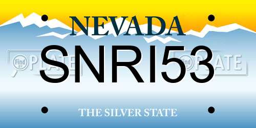 SNRI53 Nevada License Plate