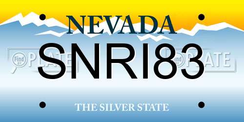 SNRI83 Nevada License Plate