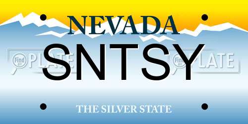 SNTSY Nevada License Plate