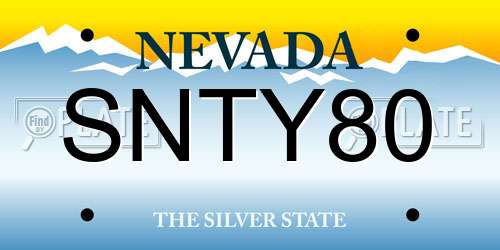 SNTY80 Nevada License Plate