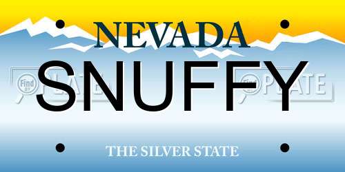SNUFFY Nevada License Plate