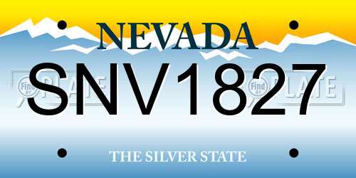 SNV1827 Nevada License Plate