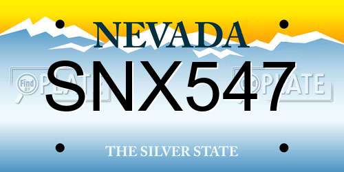 SNX547 Nevada License Plate