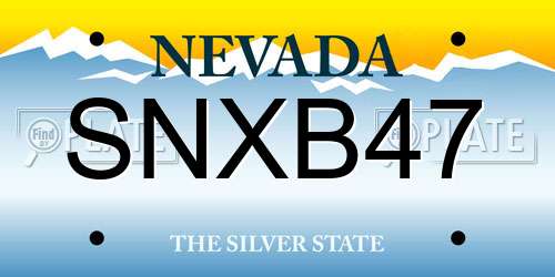 SNXB47 Nevada License Plate