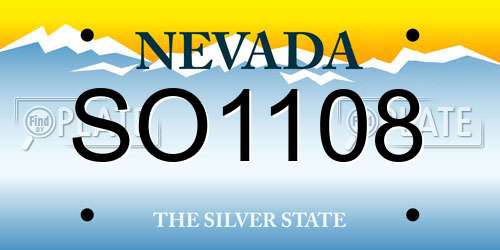 SO1108 Nevada License Plate