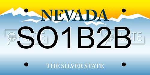 SO1B2B Nevada License Plate