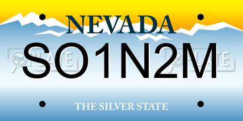 SO1N2M Nevada License Plate
