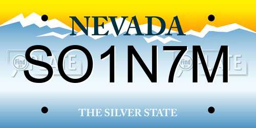 SO1N7M Nevada License Plate