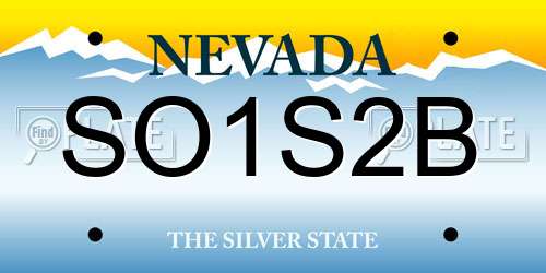 SO1S2B Nevada License Plate