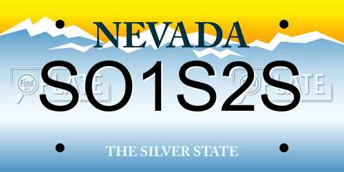 SO1S2S Nevada License Plate