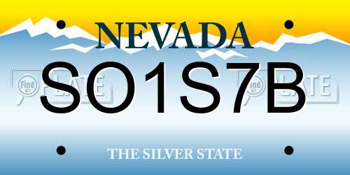 SO1S7B Nevada License Plate