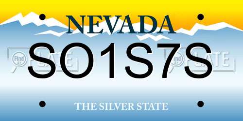 SO1S7S Nevada License Plate