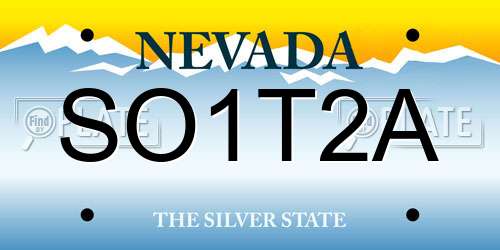 SO1T2A Nevada License Plate