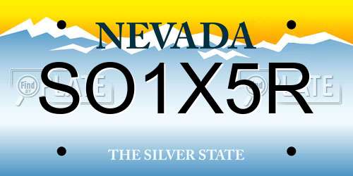 SO1X5R Nevada License Plate