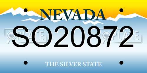 SO20872 Nevada License Plate