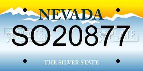 SO20877 Nevada License Plate