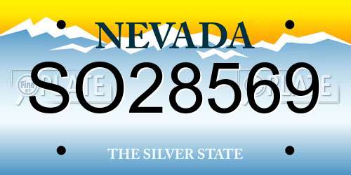 SO28569 Nevada License Plate