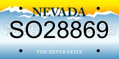 SO28869 Nevada License Plate