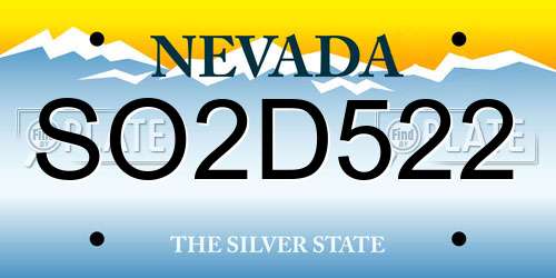 SO2D522 Nevada License Plate