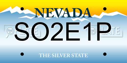 SO2E1P Nevada License Plate