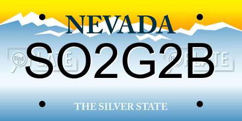 SO2G2B Nevada License Plate