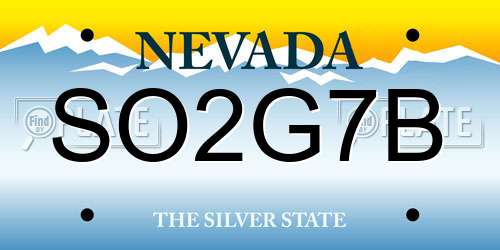 SO2G7B Nevada License Plate