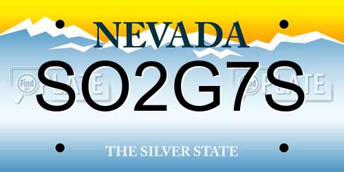 SO2G7S Nevada License Plate