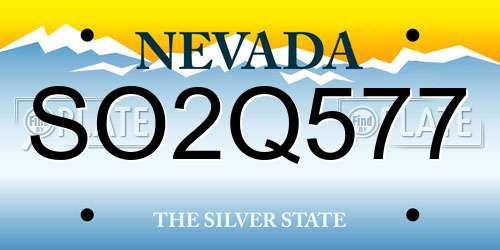 SO2Q577 Nevada License Plate