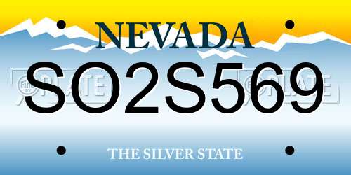 SO2S569 Nevada License Plate