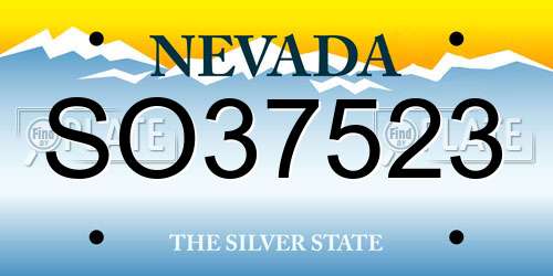 SO37523 Nevada License Plate