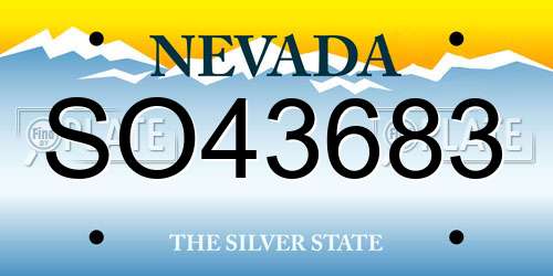 SO43683 Nevada License Plate