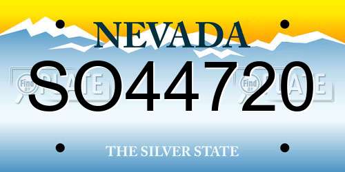 SO44720 Nevada License Plate