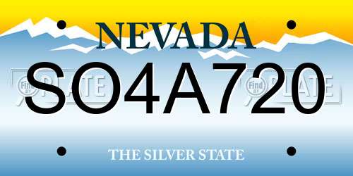 SO4A720 Nevada License Plate