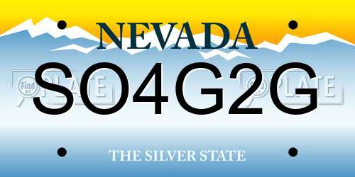 SO4G2G Nevada License Plate