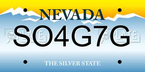 SO4G7G Nevada License Plate