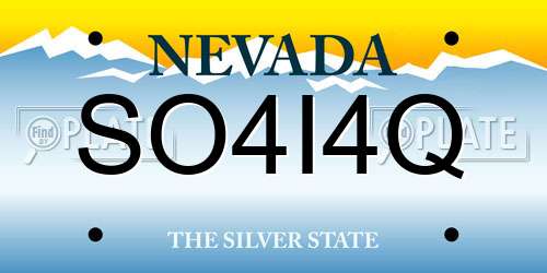SO4I4Q Nevada License Plate