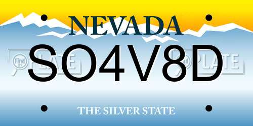 SO4V8D Nevada License Plate