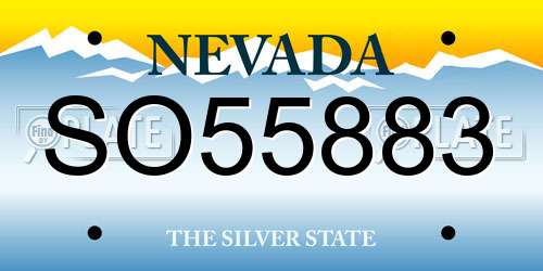 SO55883 Nevada License Plate