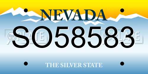 SO58583 Nevada License Plate