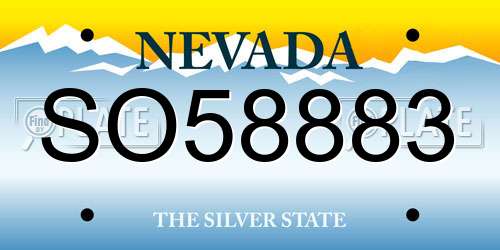 SO58883 Nevada License Plate