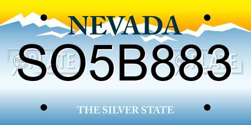 SO5B883 Nevada License Plate