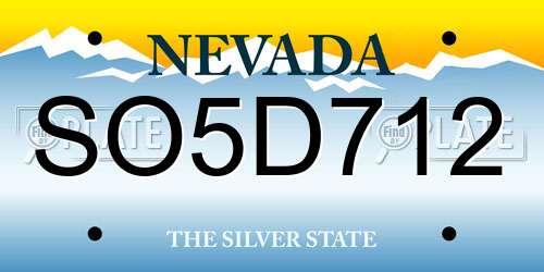 SO5D712 Nevada License Plate