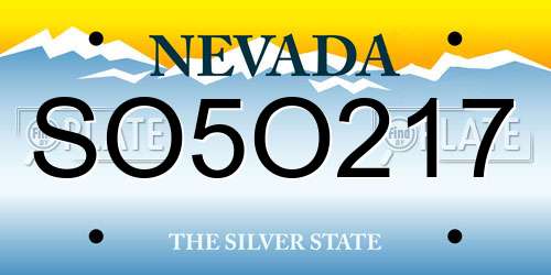 SO5O217 Nevada License Plate
