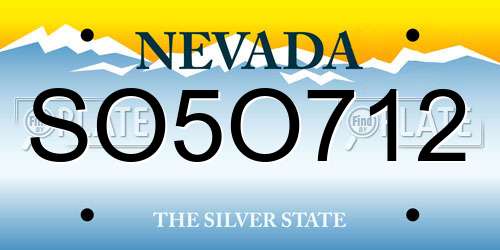 SO5O712 Nevada License Plate