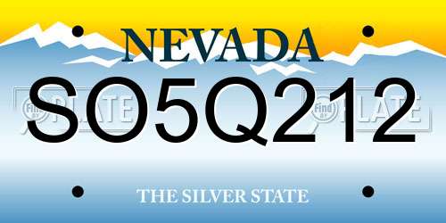 SO5Q212 Nevada License Plate