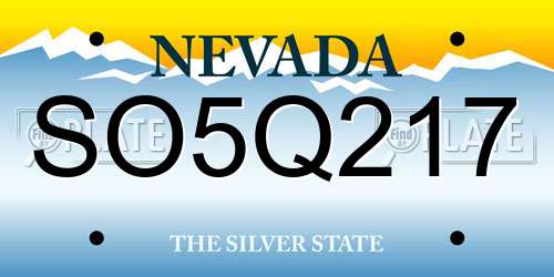 SO5Q217 Nevada License Plate