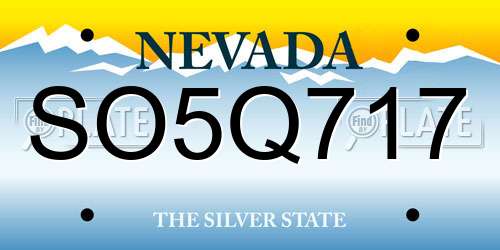 SO5Q717 Nevada License Plate