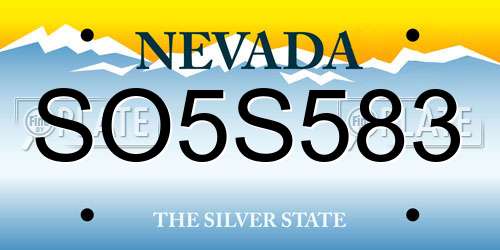 SO5S583 Nevada License Plate