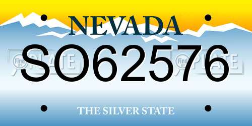 SO62576 Nevada License Plate