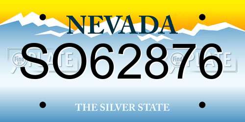 SO62876 Nevada License Plate